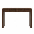 Tavolo consolle 120 cm in MDF impiallacciato noce scuro con due cassetti struttura rettangolare con gambe in legno massello senza ripiano inferiore
